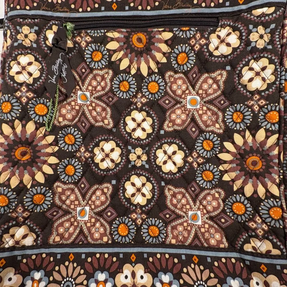 Vera Bradley Laptop Quilted Travel Bag Canyon Floral Brown Retired
